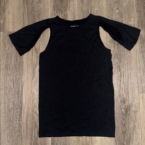 Helmut Lang Cut-Out Sleeve Stretch Top — Avant-Garde Minimal — Size Large